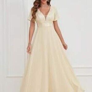 Contrast Lace Plunging Neck Party Dress